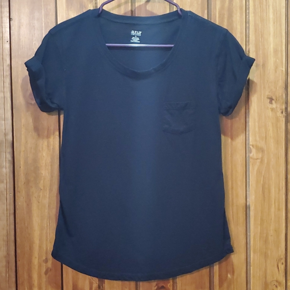 Ladies short sleeve black top